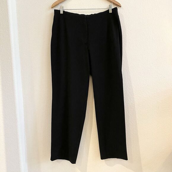 Talbots Womens Black Stretch High-Rise Flat Front Straight Leg Dress‎ Pants 14W - Picture 7 of 11